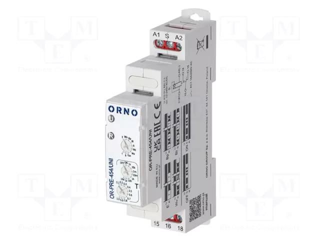 Timer; 1s÷10days; SPDT; 12÷240VAC; 12÷240VDC; -20÷50°C; IP20 ORNO OR-PRE-454/UNI