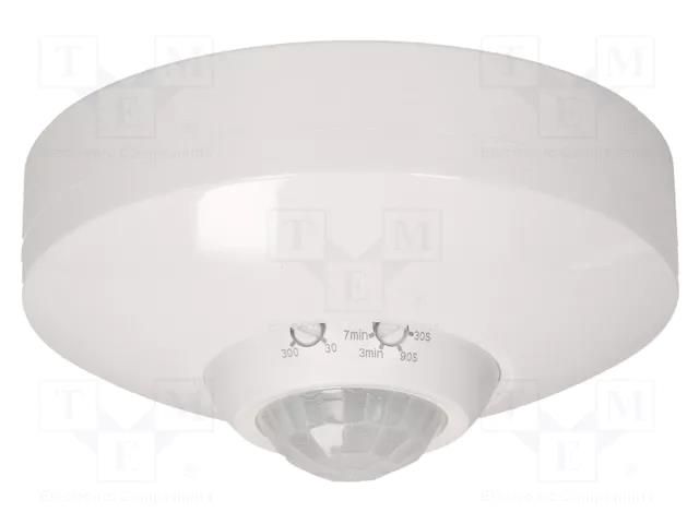 Motion sensor; wall mount; 230VAC; IP20; 8m; Range: 10s÷15min; 360° ORNO OR-CR-250