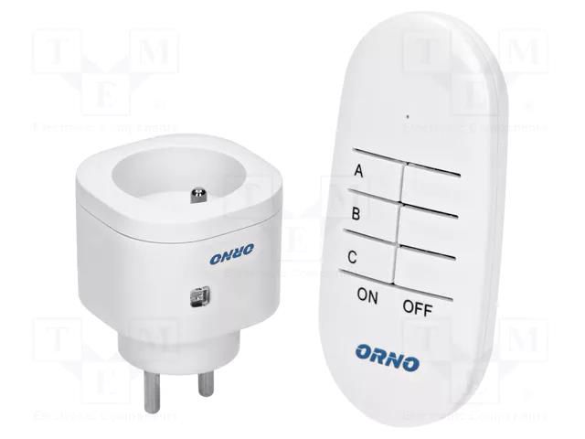 Power socket; plug-in; 230VAC; IP20; 30m; white; Standard ORNO OR-GB-440