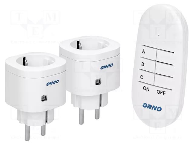 Power socket; plug-in; 230VAC; IP20; 30m; white; Schuko ORNO OR-GB-439-SCHUKO