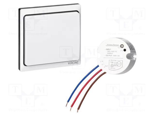 Switch; for wall mounting; 230VAC; 4.3A; 80m; 1000W VIRONE VIR-WB-1