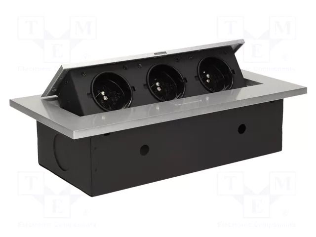 Plug socket strip: furniture; IP20; 3600W; silver; 108x223mm ORNO OR-AE-1335/G