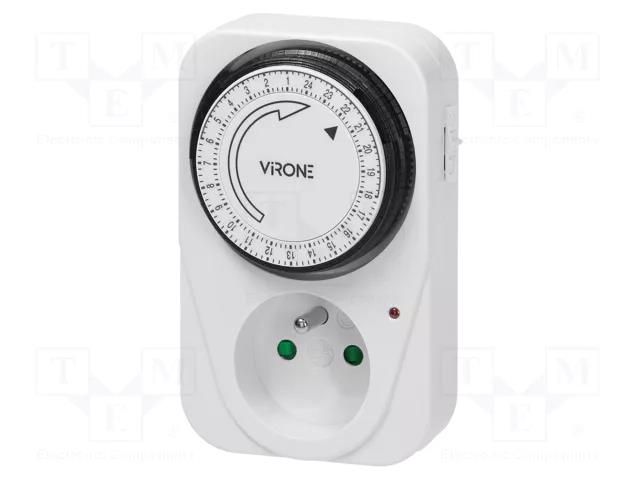 Programmable time switch; 15min÷24h; 230VAC/16A; IP20; Standard VIRONE VIR-MT-1