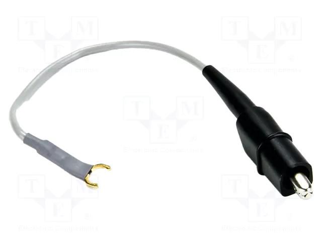 Ground/earth cable; 300V; fork terminal,crocodile clip; grey CAL TEST CT2710-12-8