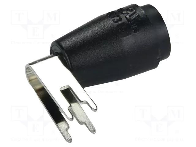 Connector: 4mm banana; socket; black; 25A; 27.7mm; PCB; 5mΩ; 1kV CAL TEST CT3151-0