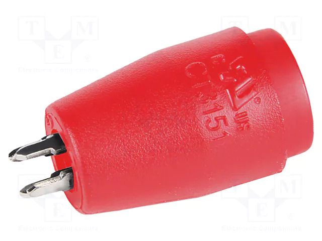 Connector: 4mm banana; socket; red; 25A; 24.47mm; PCB; 5mΩ; 1kV CAL TEST CT3151V1-2