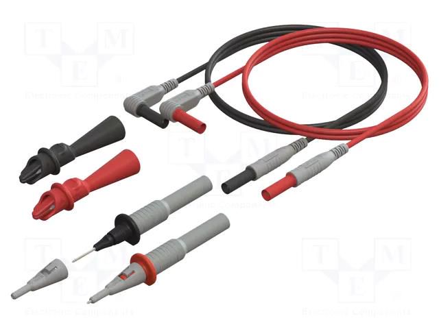 Set of cables and adapters; black,red; for multimeters CAL TEST CT4422