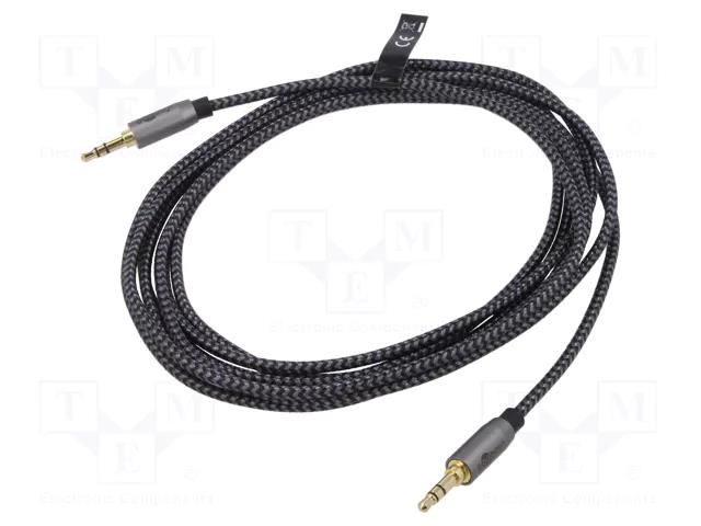 Cable; Jack 3.5mm 3pin plug,both sides; 1m; Plating: gold-plated Goobay GOOBAY-PLUS-65273