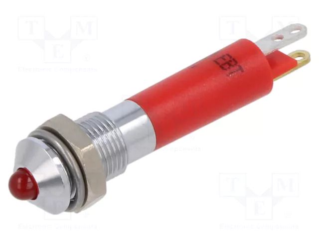 Indicator: LED; prominent; red; 24VDC; Ø6mm; connectors; metal CML INNOVATIVE TECHNOLOGIES 19020350