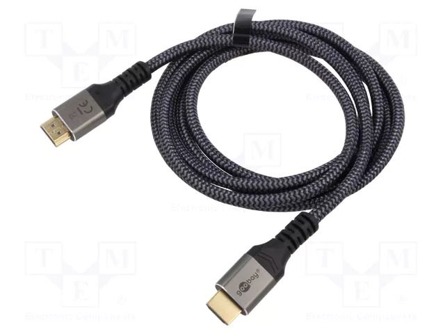 Cable; HDMI plug,both sides; PVC; textile; HDCP 2.2,HDMI 2.1 GOOBAY GOOBAY-PLUS-65263