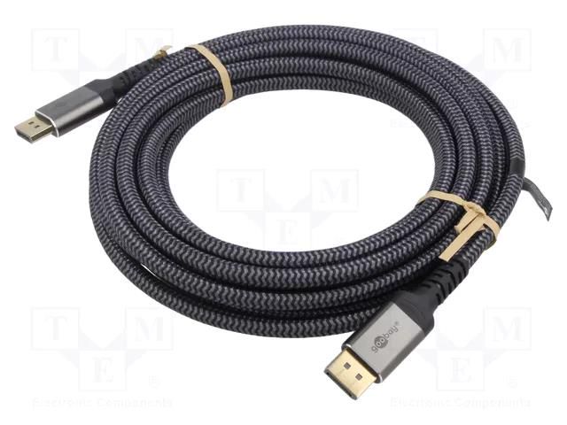 Cable; DisplayPort plug,both sides; PVC; textile; Len: 2m; Core: Cu Goobay GOOBAY-PLUS-65265