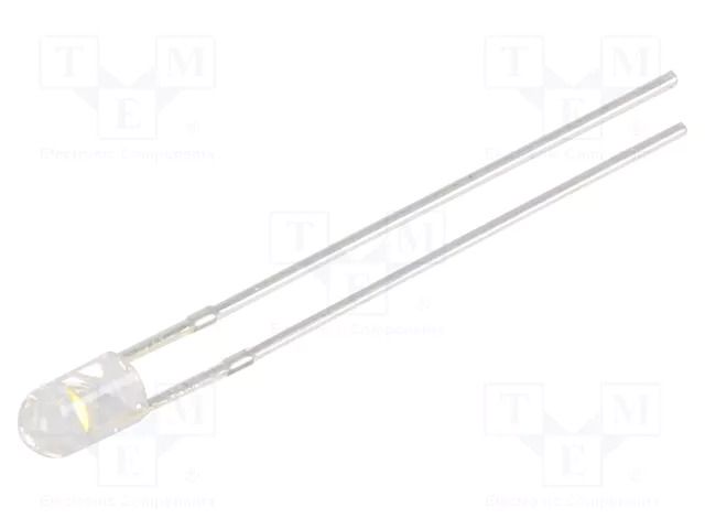 LED; white warm; 3mm; 2180÷3000mcd; 30°; Front: convex; 12VDC; 225mW OPTOSUPPLY OSM5DK3E31B-12V