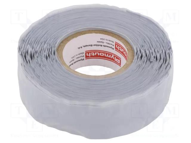 Tape: self-amalgamating; grey; 25mm; L: 9m; Thk: 0.5mm; max.180°C PLYMOUTH PLH-20-25-9