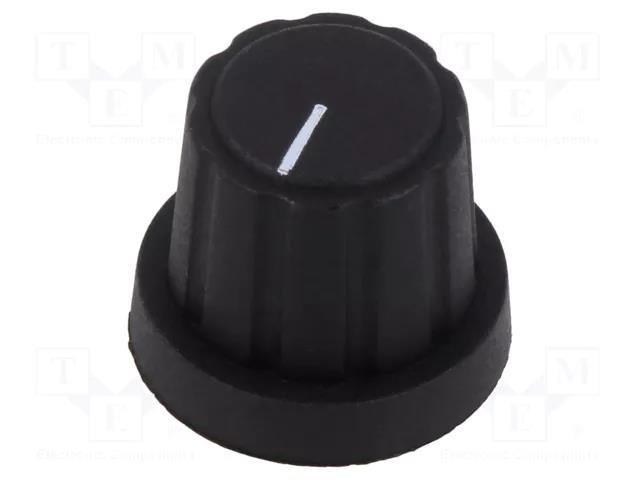 Knob; with pointer; polyamide 6; Øshaft: 6mm; Ø19.3x16.3mm; black CLIFF CP3480