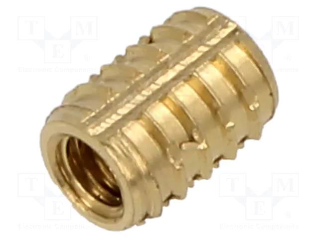 Threaded insert; brass; M3; L: 6.25mm; Features: duroplast TAPPEX KVT-170M3