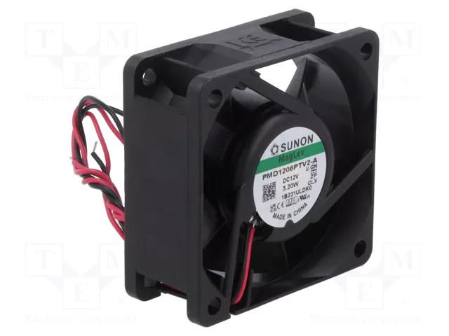Fan: DC; axial; 12VDC; 60x60x25mm; 53.52m3/h; 41dBA; Vapo; 26AWG SUNON PMD1206PTV2A