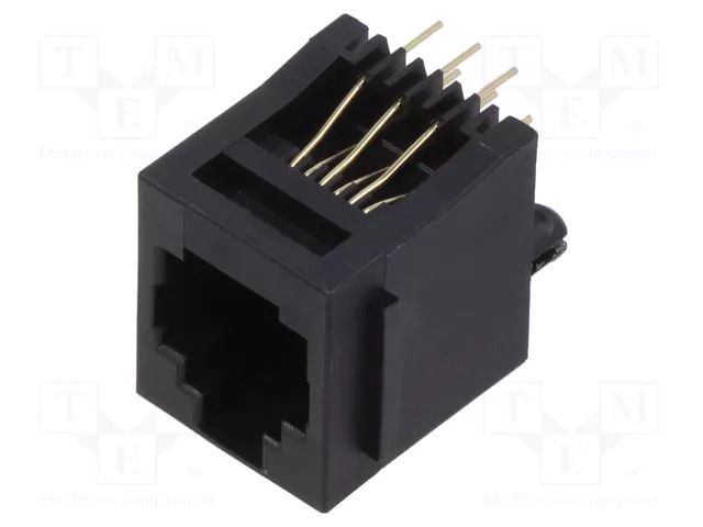 Connector: RJ12; socket; PIN: 6; 6p6c; on PCBs,PCB snap; THT ADAM TECH MTJ-663X1