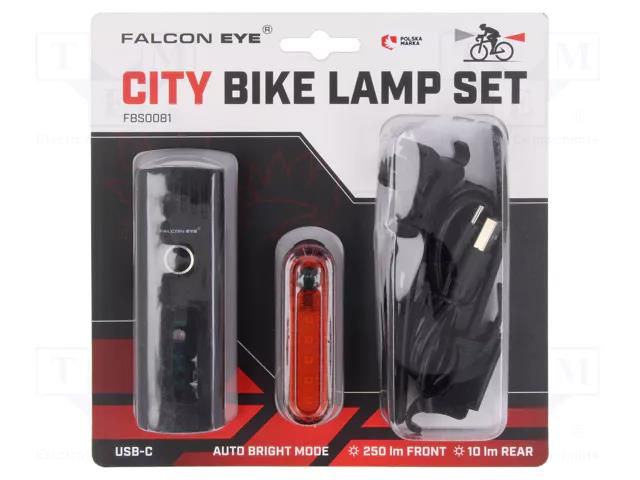 Torch: LED bike torch; 10lm,250lm; IPX5 MACTRONIC FBS0081