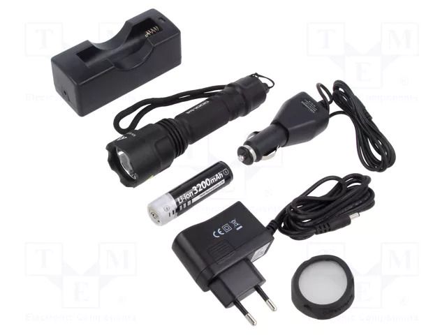 Torch: LED; 3.5h; 90lm,447lm,1000lm; IP65; BLACK EYE MACTRONIC THH0045