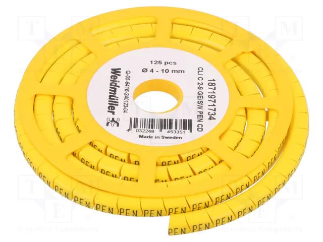 Markers; Marking: PEN; 4÷10mm; PVC; yellow; -30÷80°C; leaded; CLI C WEIDMÜLLER WM-1871971734