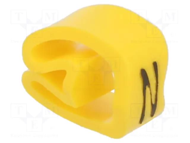 Markers; Marking: N; 4÷10mm; PVC; yellow; -30÷60°C; leaded; PA-2 PARTEX PA-20004AV40.N