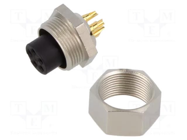 Connector: M9; socket; female; Plating: gold-plated; 125V; IP40 BINDER 09-0098-00-05