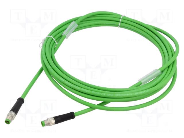 Connecting cable; 7000; IP67; 50VAC; 60VDC; 4A; 5m; PIN: 4; Thread: M8 MURR ELEKTRONIK 7000-89701-7910500