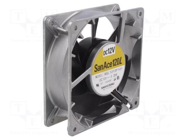 Fan: DC; axial; 12VDC; 120x120x38mm; 147m3/h; 36dBA; ball; 2280rpm SANYO DENKI 9GL1212F101