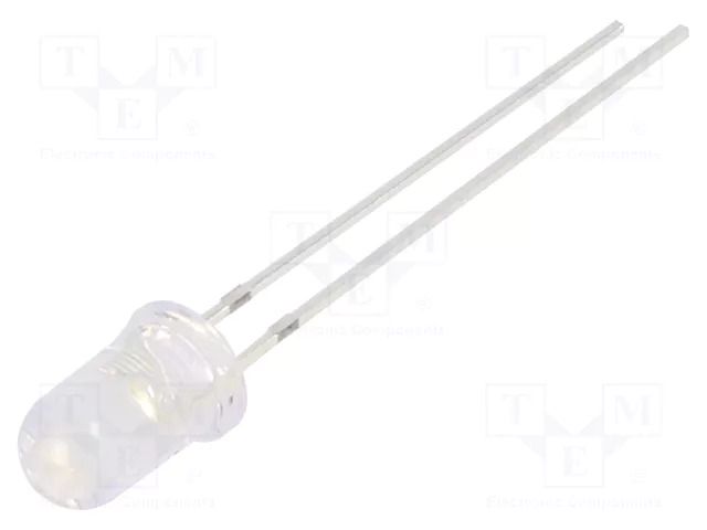 LED; white cold; 5mm; 7000÷8400mcd; 15°; Front: convex; 2.7÷3.2VDC OPTOSUPPLY OSW57L5111A-1MA