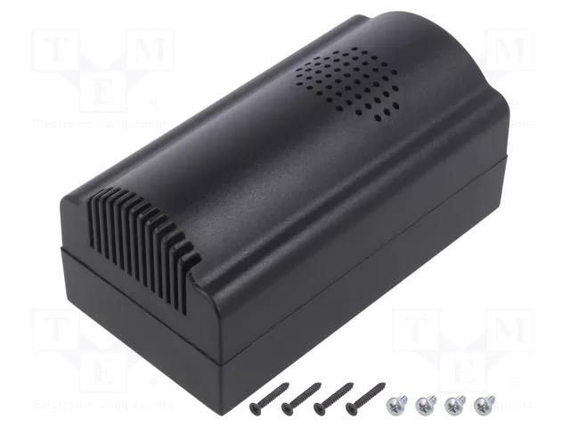 Enclosure: for alarms; X: 85mm; Y: 85mm; Z: 35.5mm; ABS; black SUPERTRONIC PP077BN