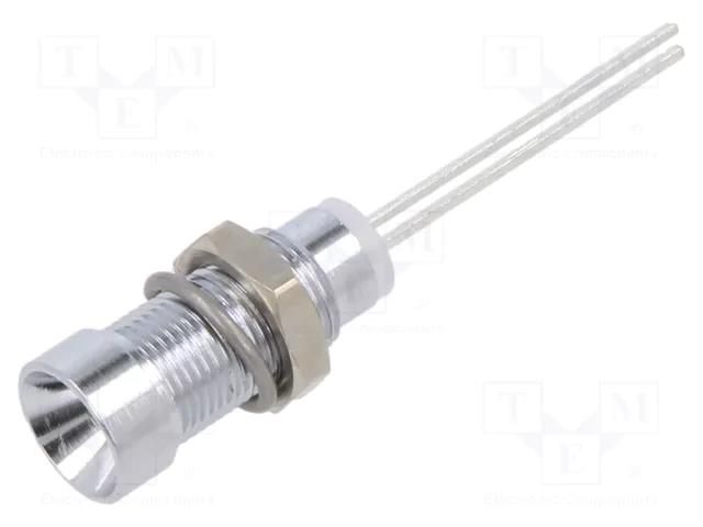 Indicator: LED; recessed; green; 2.2VDC; Ø6mm; IP40; 2pin; metal CML INNOVATIVE TECHNOLOGIES 19030001