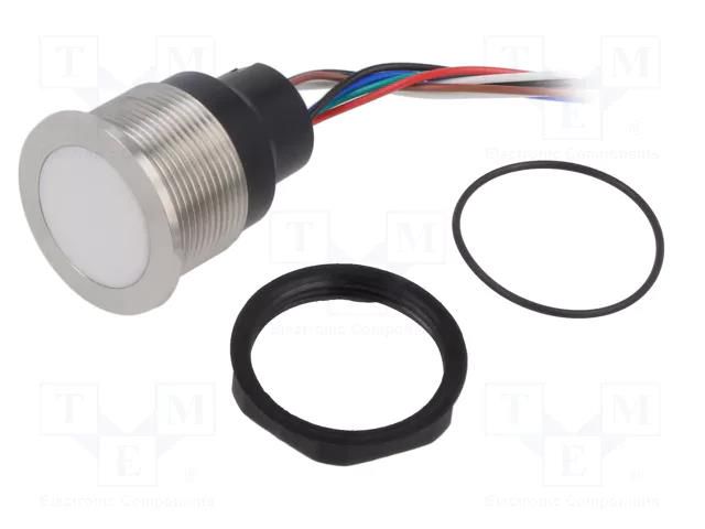 Switch: capacitive; Pos: 2; SPST; 0.1A/42VAC; 0.1A/60VDC; IP67; RGB SCHURTER 3-101-425