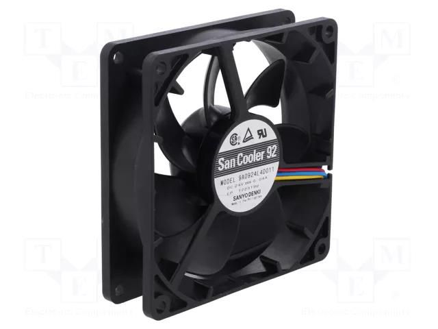 Fan: DC; axial; 24VDC; 92x92x25mm; 48m3/h; 23dBA; ball; 1750rpm SANYO DENKI 9A0924L4D011