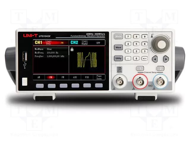 Generator: arbitrary, function; 20MHz; LCD TFT 4,3"; 480x272 UNI-T UTG1022X-PA