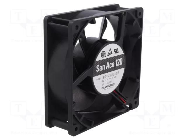 Fan: DC; axial; 24VDC; 120x120x38mm; 200.4m3/h; 46dBA; ball; 3100rpm SANYO DENKI 9G1224E102