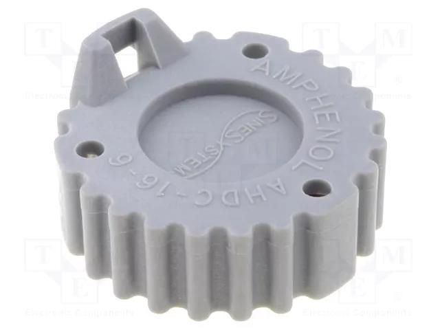 Socket cover; PIN: 6; grey; AHD AMPHENOL AHDC-16-6