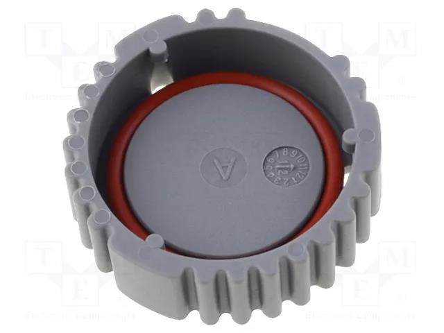 Socket cover; PIN: 9; grey; AHD AMPHENOL AHDC-16-9