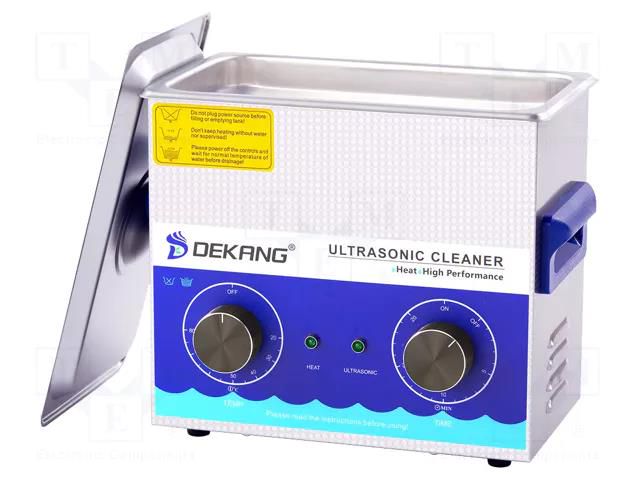 Ultrasonic washer; 240x140x100mm; 40kHz; 20÷80°C; 230VAC; 3.2l DEKANG DK-300H