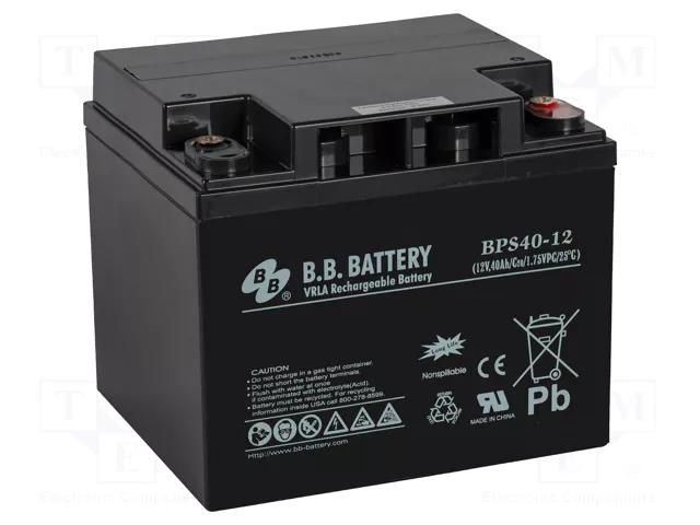 Re-battery: acid-lead; 12V; 40Ah; AGM; maintenance-free; 14.3kg B.B. Battery ACCU-BPS40-12/BB
