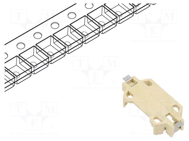 Socket; CR2450; Batt.no: 1; horizontal,SMD; tape RENATA SMTU2450N-LFTR