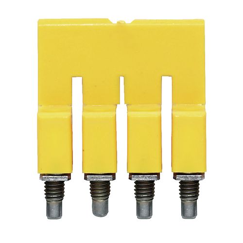 Cross-connector (terminal), when screwed in, Number of poles: 4, Pitch in mm: 5.10, Insulated: Yes, 32 A, yellow Weidmuller 1053860000 04008190049706