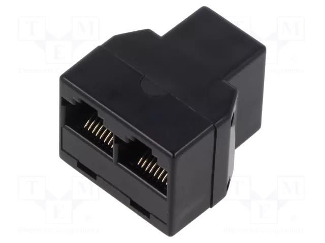 Splitter; Cat: 5e; 8p8c; RJ45 socket,RJ45 socket x2; Y Goobay TEL-0036-8