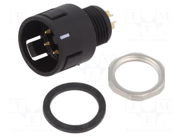 Connector: circular; 720; 125V; PIN: 5; socket; male; soldering; 5A BINDER 99-9115-00-05