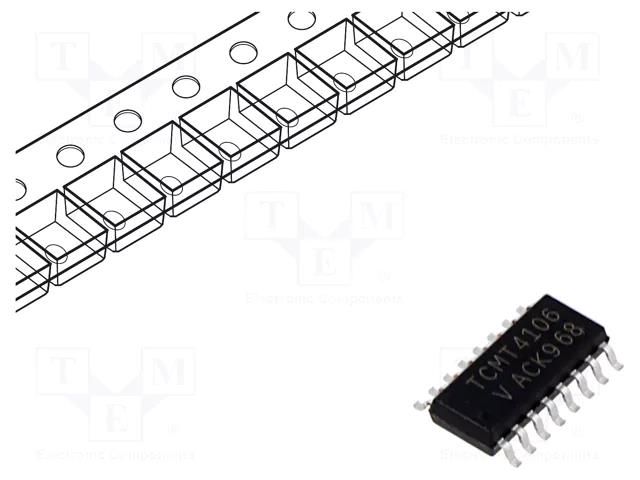 Optocoupler; SMD; Ch: 4; OUT: transistor; Uinsul: 3.75kV; Uce: 70V VISHAY TCMT4106