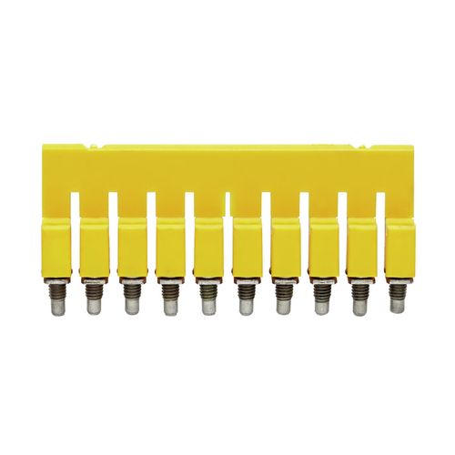 Cross-connector (terminal), when screwed in, Number of poles: 10, Pitch in mm: 5.10, Insulated: Yes, 32 A, yellow Weidmuller 1054460000 04008190135089