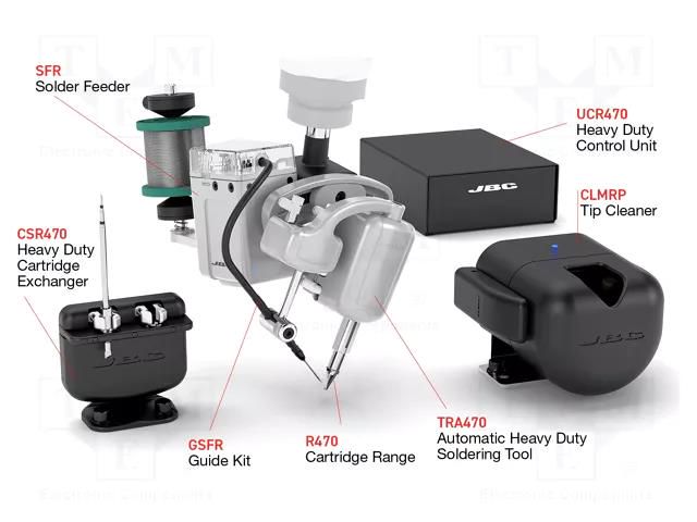 Soldering set for robot; automatic tips change; 0.5÷1.5mm JBC TOOLS JBC-HA470A-5B