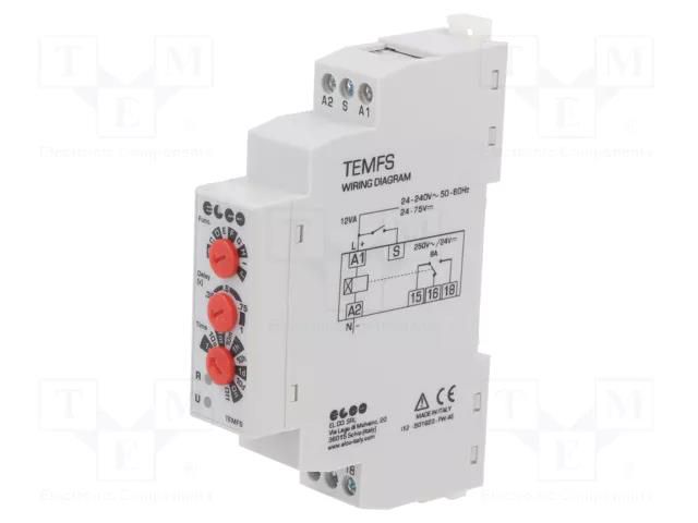 Timer; 0,1s÷10days; relay; 24÷240VAC; 24÷75VDC; -20÷50°C; IP40; 8A ELCO SRL TEMFS