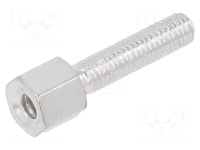 Screwed spacer sleeve; 4.6mm; Int.thread: UNC4-40; Ext.thread: M3 AMPHENOL COMMUNICATIONS SOLUTIONS L17D20418-2LM3-X