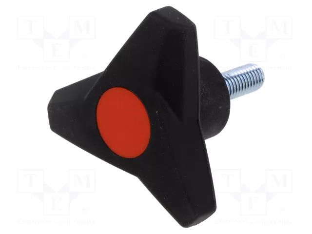 Knob; Ø: 63mm; Ext.thread: M8; 25mm; H: 30.5mm; technopolymer PA ELESA+GANTER EG-64822-C6