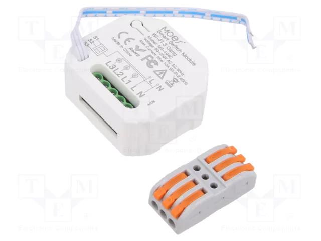 Relay; flush mount; 90÷250VAC; IP20; -10÷40°C; Ch: 3; WIFI MOES MS-104C